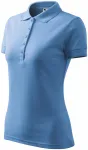 Moteriški elegantiški polo marškinėliai, mėlynas dangus